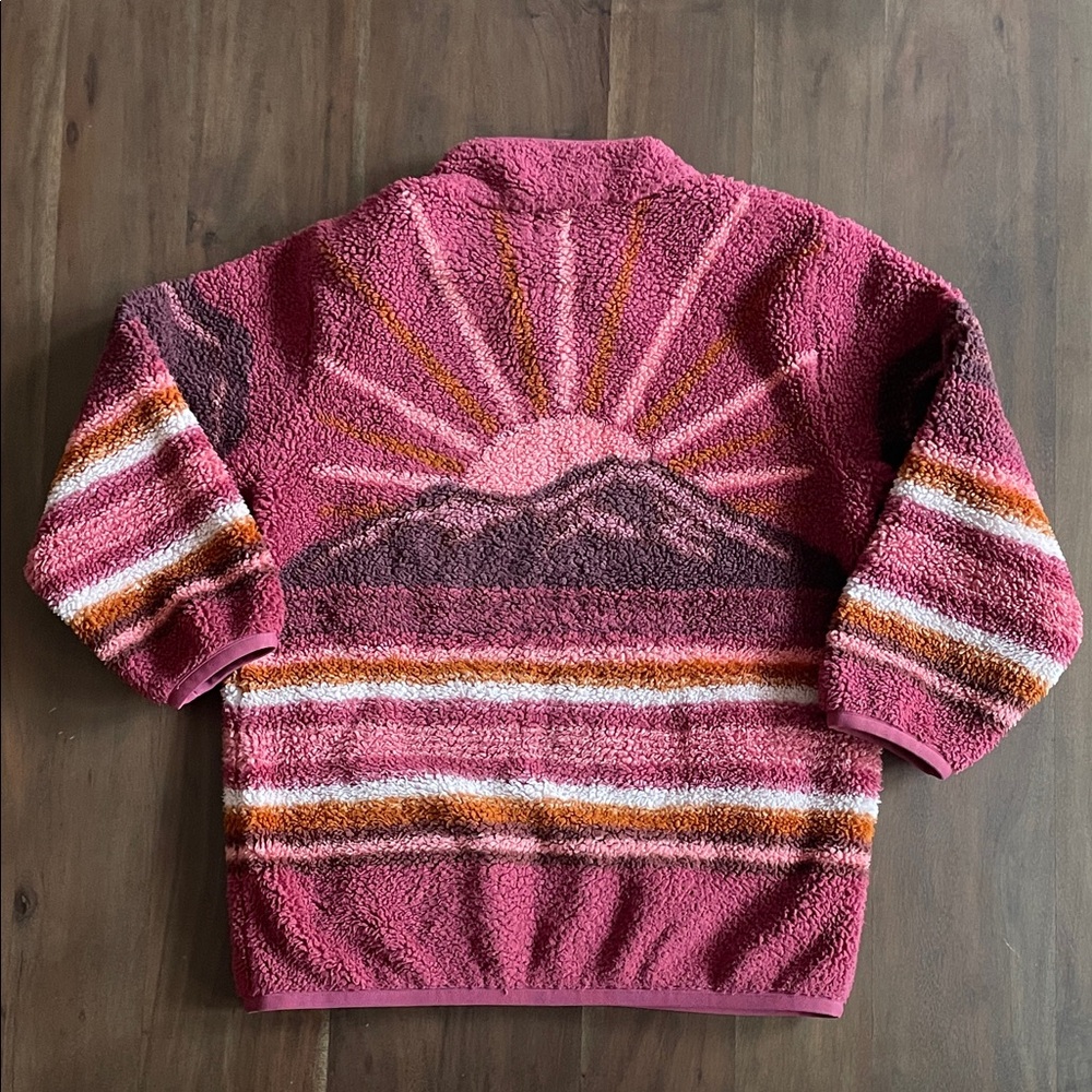 Faherty Kids Mountain Sunrise Fleece zip up size 10